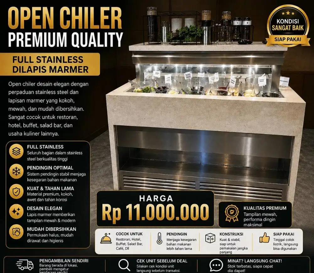 JUAL CEPAT OPEN CHILEER PREMIUM BEKAS RESTO