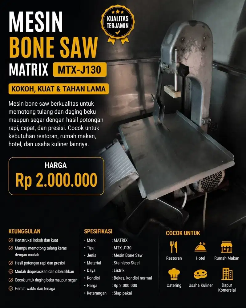 JUAL CEPAT BONE SAW Bekas Resto