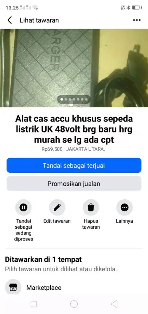 Alat cas accu khusus sepeda listrik UK 48volt brg baru hrg murah cpt