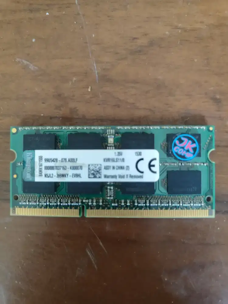 RAM LAPTOP SODIMM KINGSTONE DDR3 8GB 12800