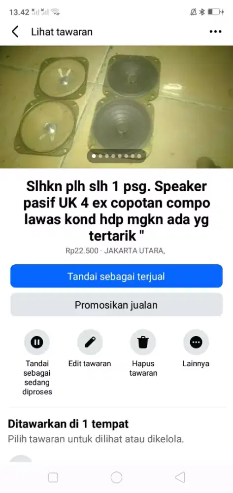 Slhkn plh slh 1 psg dr speaker pasif UK 4 ex copotan compo lawas