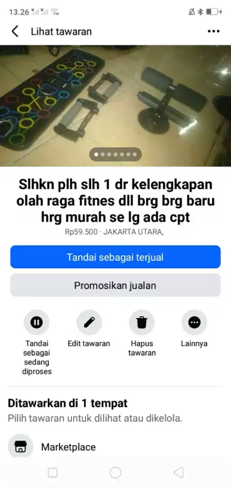 Slhkn plh slh 1 dr kelengkapan olah raga fitnes dll brg baru hrg murah