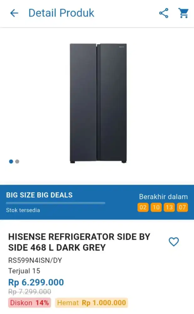 CICILAN KULKAS HISENSE REFRIGERATOR SIDE BY SIDE 468 L