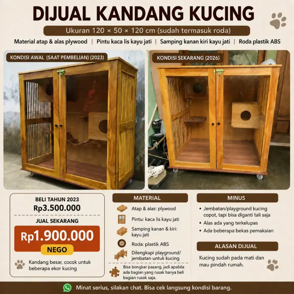 Kandang Kucing Kayu