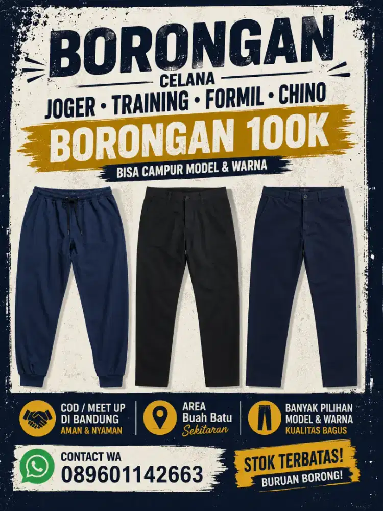 Sale Borongan 4ocs Celana Formil Casual Jogger size 31-32 Modis Mantap