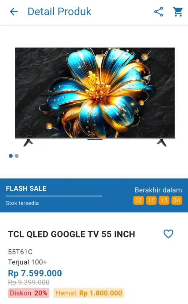 CICILAN TCL QLED GOOGLE TV 55 INCH