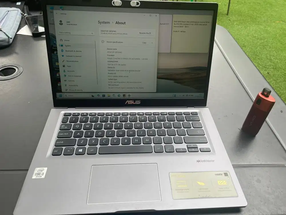 Laptop Asus Vivobook X415JAB Core i3 gen 10