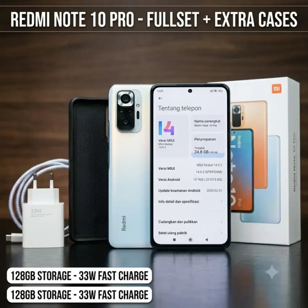 Redmi Note 10 Pro 8/128GB Glacier Blue – Fullset Original