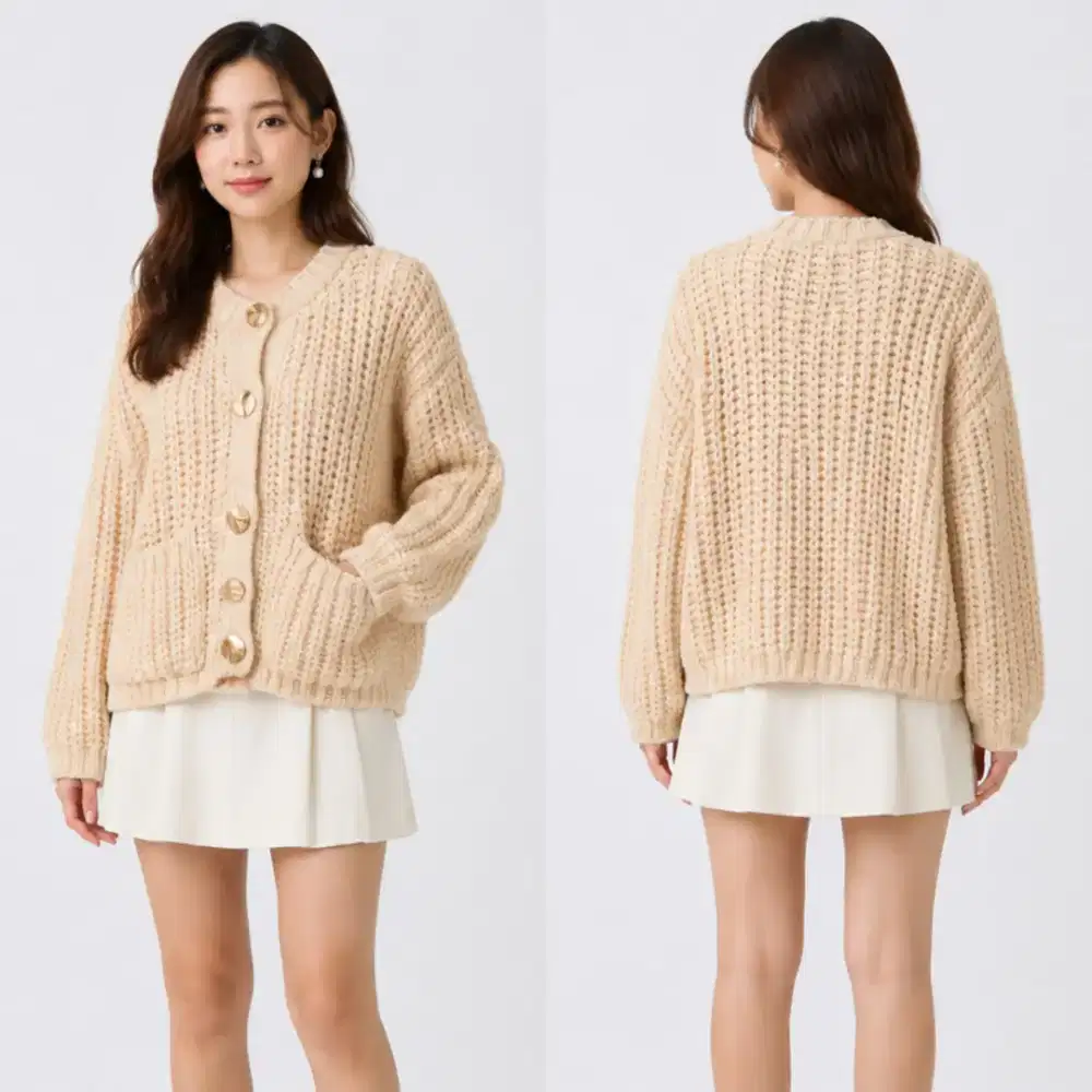ZARA CARDIGAN RAJUT NATURAL ASLI BARU ORIGINAL