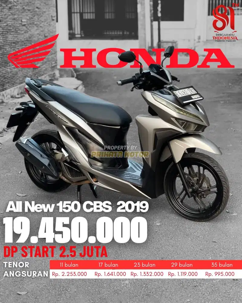 CREDIT DP MULAI 2,5 JUTAA HONDA ALL NEW VARIO 150 CBS ISS ESP 2019