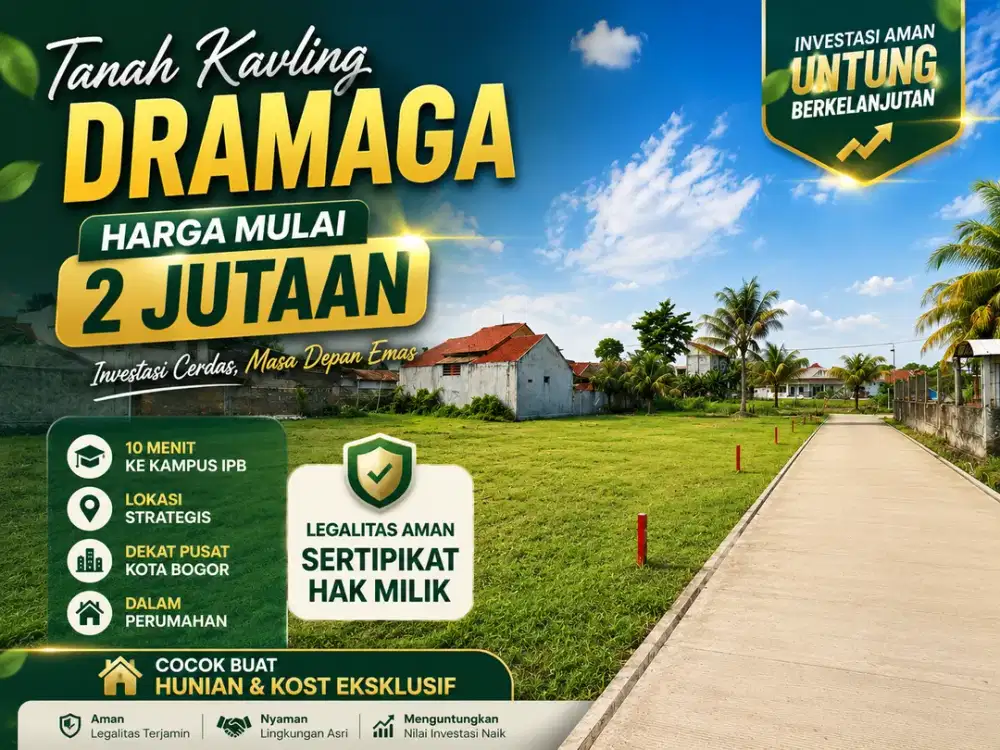 Kavling Murah Dramaga Dekat Kampus IPB, Cocok Bangun Kost, Hanya 2 Jt-an SHM