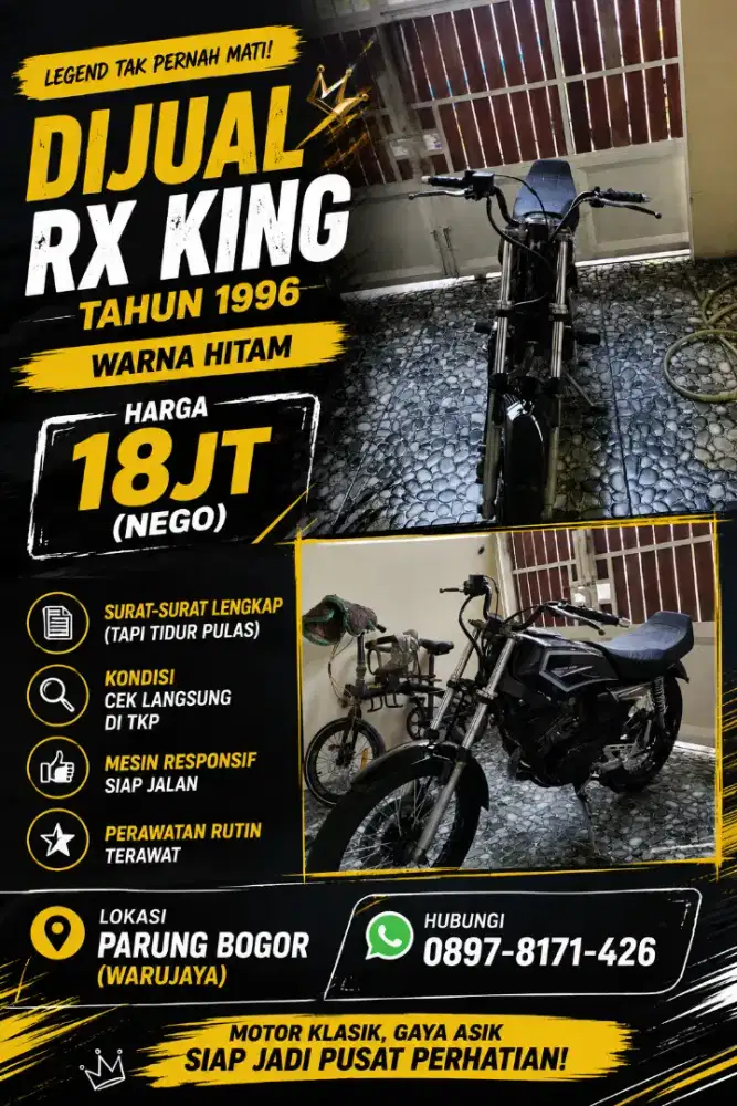 DIJUAL YAMAHA RX KING TAHUN 1996