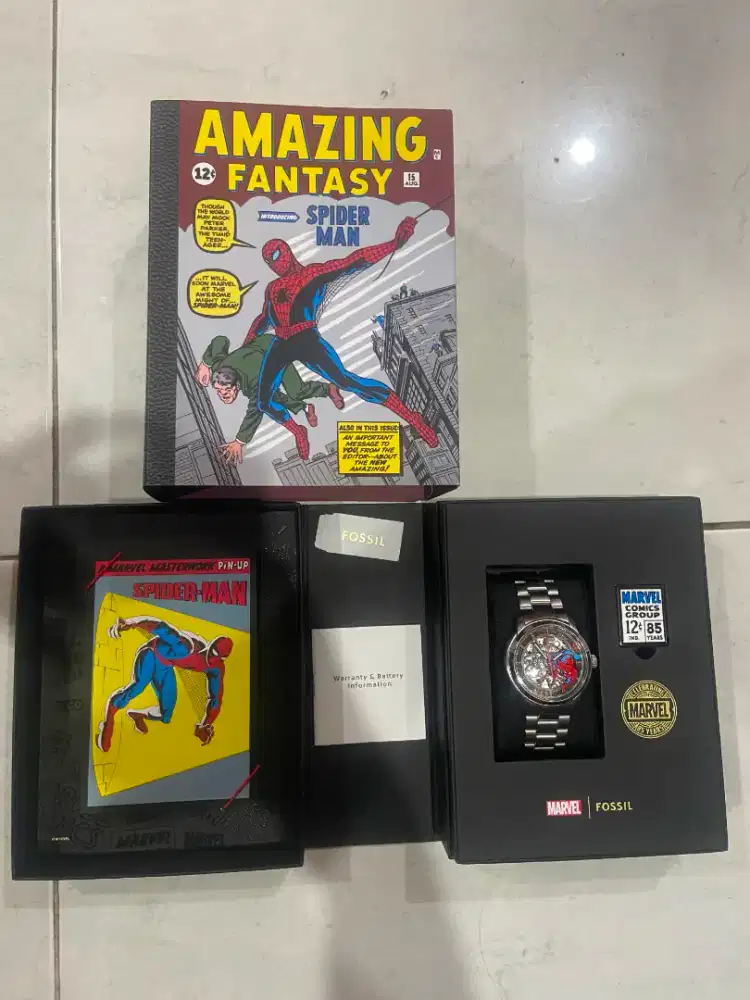 FOSSIL MARVEL SPIDER-MAN LE1197SET AUTOMATIC LIMITED EDITION FULLSET