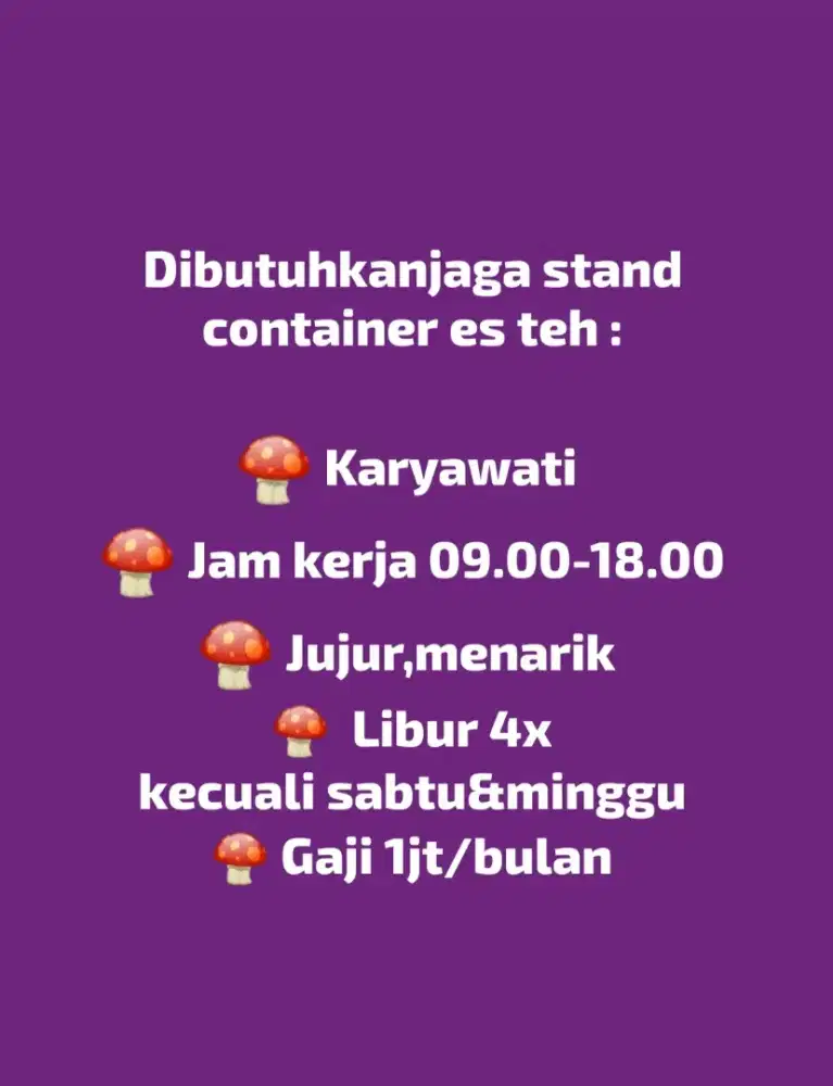 Dibutuhkan jaga stand es teh