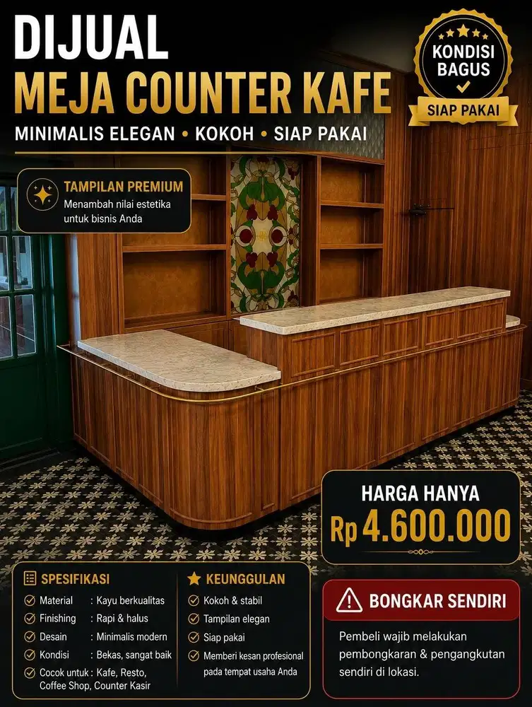 JUAL CEPAT MEJA BAR MARMER Ex REsto
