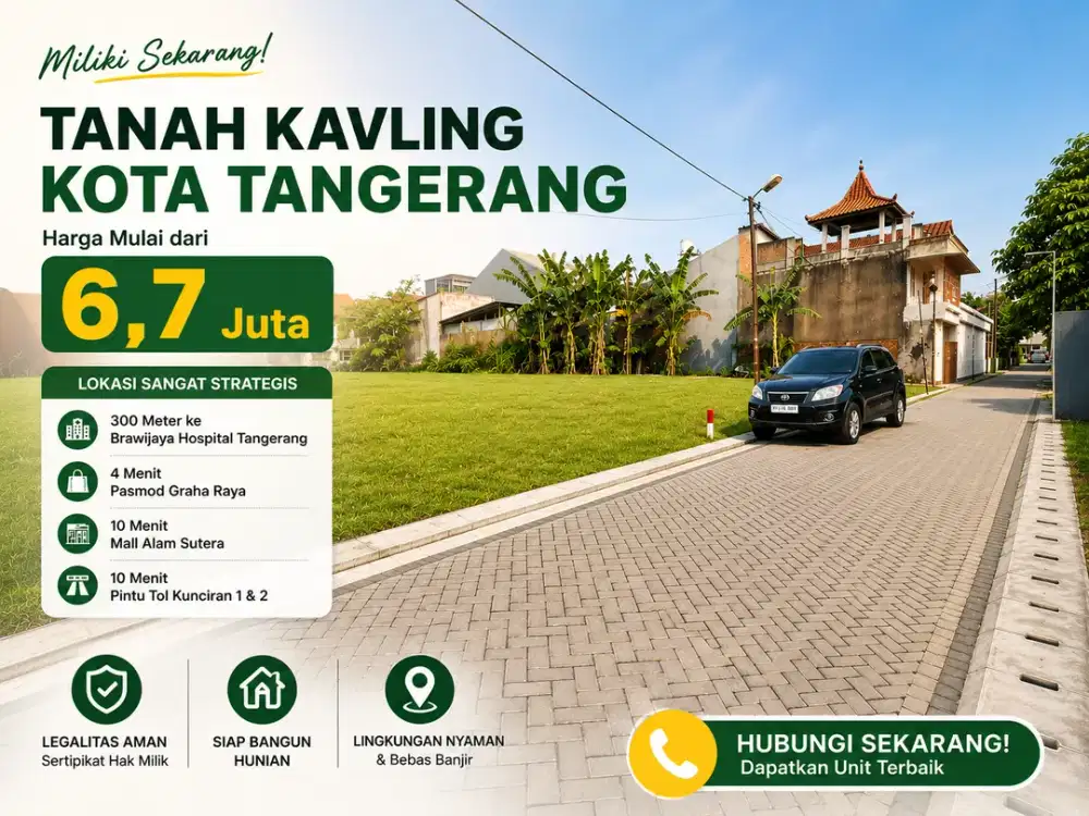Kavling Strategis Dekat Pasmod Graha Raya, SHM Siap Balik Nama