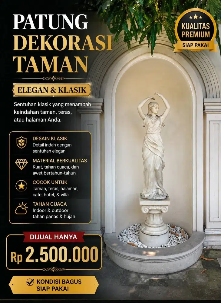 JUAL CEPAT PATUNG ELEGAN DEKORASI BEKAS RESTO