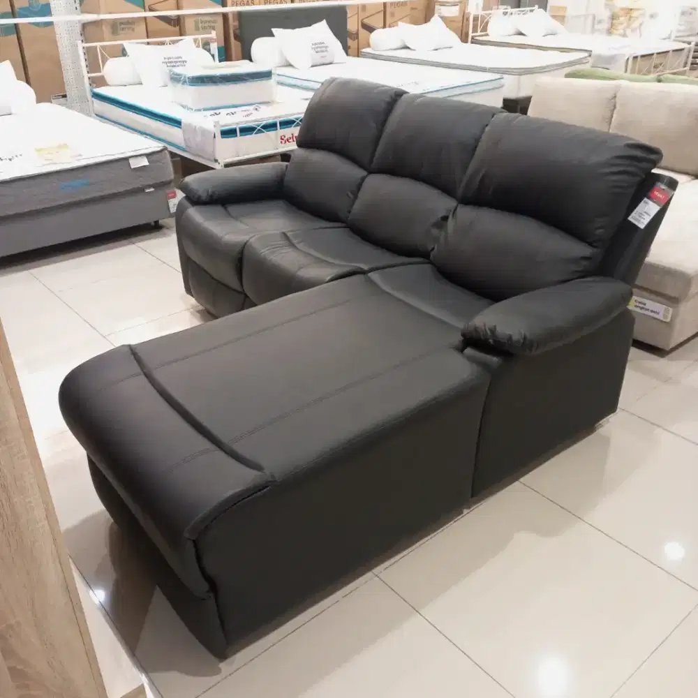 Sofa Sudut Kulit Recliner