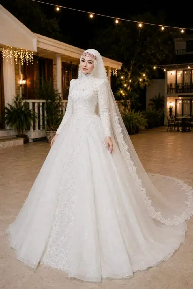 Elegant Turkish Wedding Dress (Gaun Pengantin) - Premium - Bisa Nego