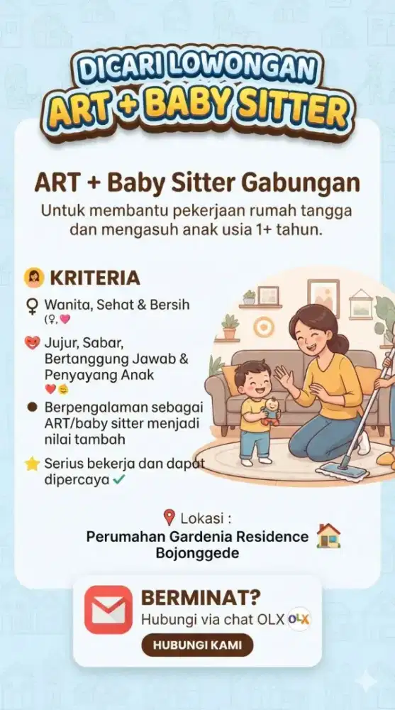 ART + BABY SITTER
 ANAK USIA 1 TH