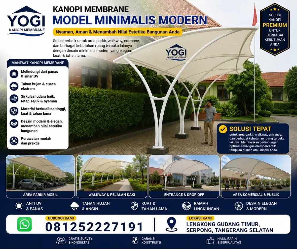 Kanopi Membrane Elegan untuk Teras & Halaman