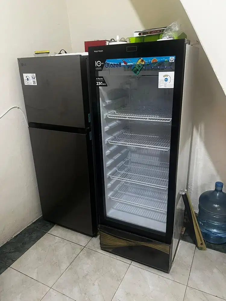 dijual kulkas 2 pintu dan showcase