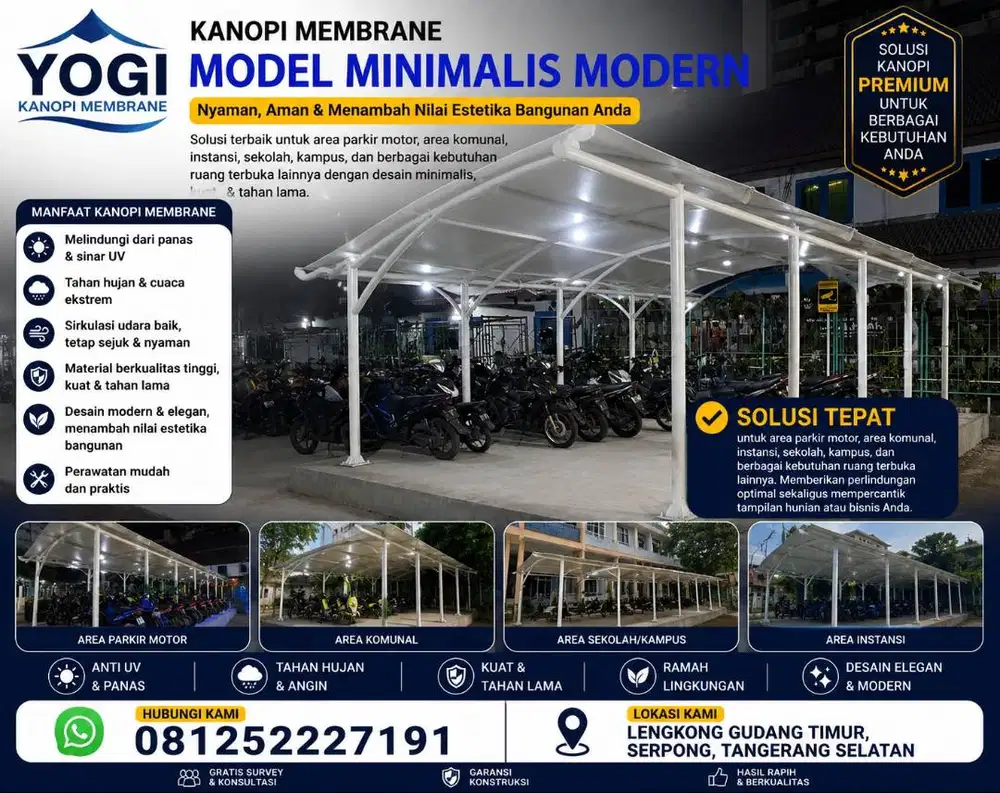 Jasa Pembuatan Kanopi Membrane Bisa Request Desain