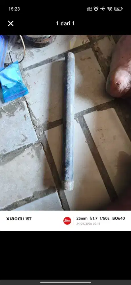 PIPA BESI DRAT LUAR 1 INCH 40 CM BEKAS SEKEN COPOTAN