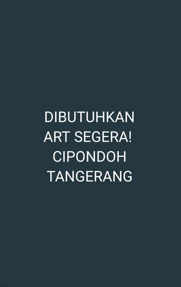 Dibutuhkan Asisten Rumah Tangga / Pembantu Rumah Tangga Pulang Pergi
