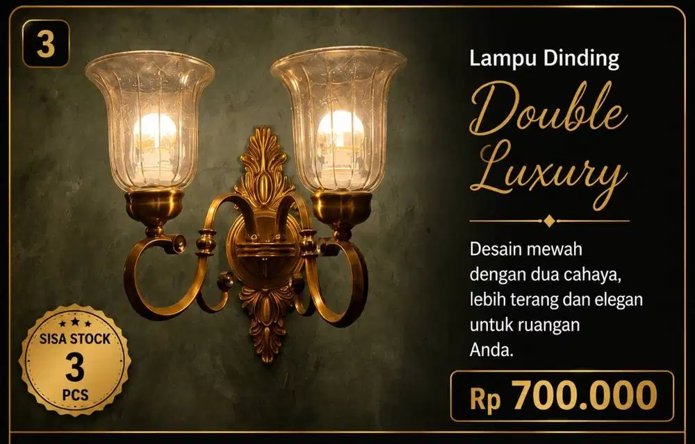 Jual Cepat Lampu Dinding Double Luxury bekas RESTO