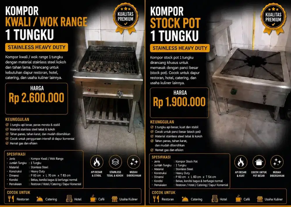 JUAL CEPAT KOMPOR STOCK POT EX RESTO