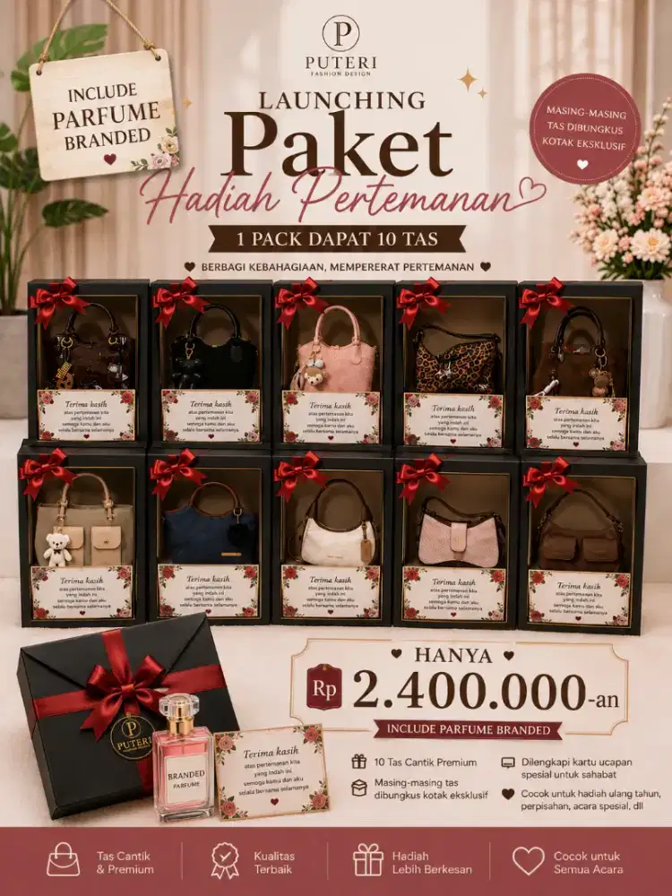 Paket Hadiah Bags & Parfum by Puteri Fashion Design