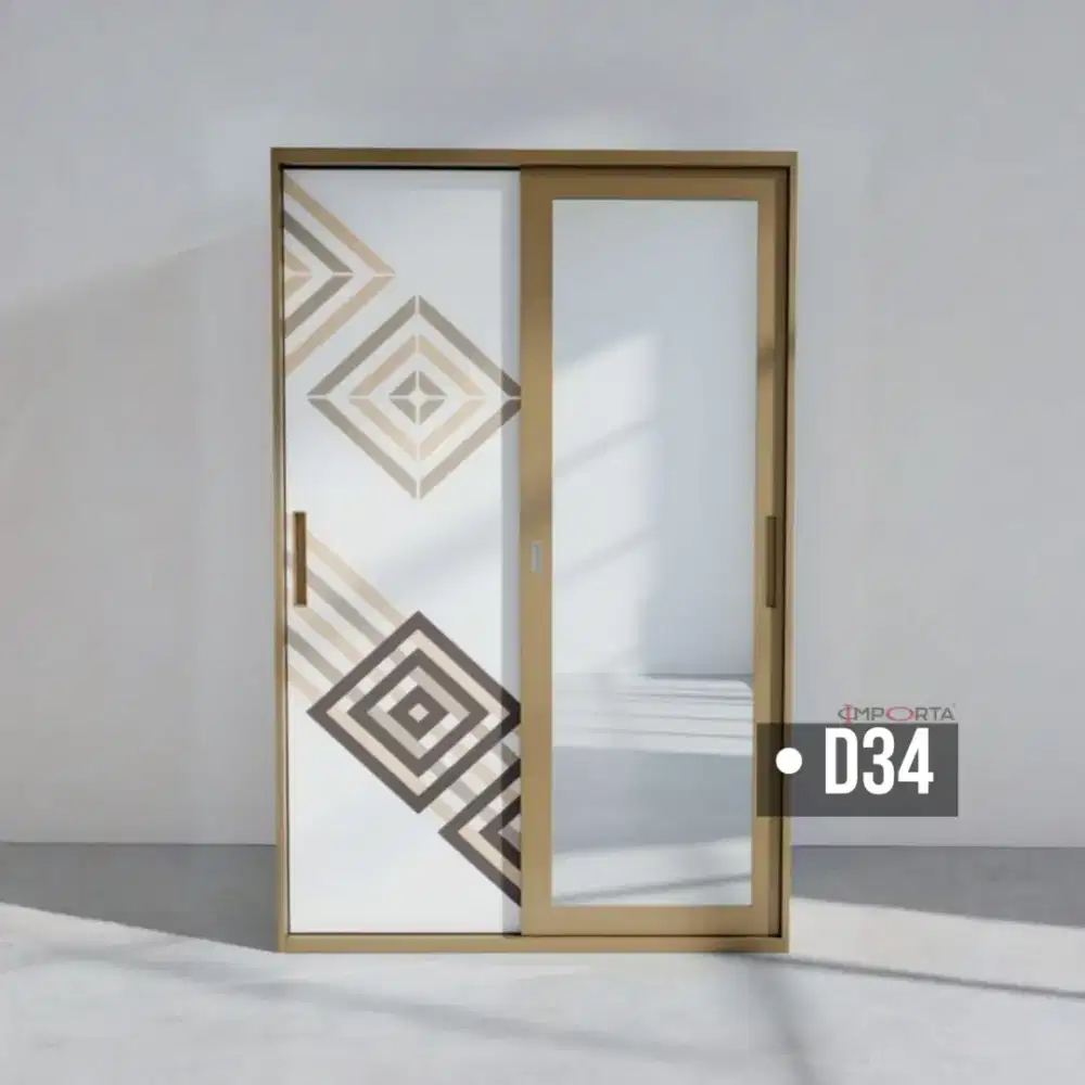 Lemari Pakaian Besi Pintu Sliding 2 Pintu Importa OKELO D34