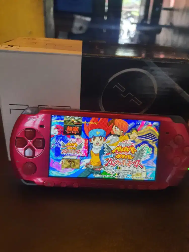 Psp Slim warna merah, seri 3006 Memory 16g