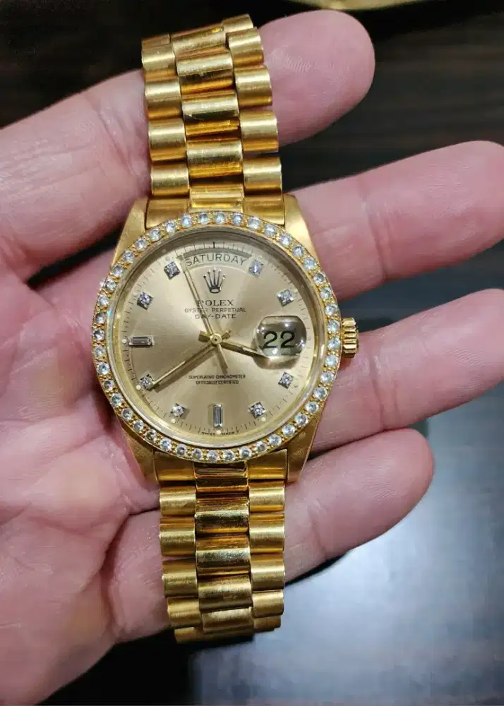 Rolex Day-Date 18038/18238 ALL GOLD WITH DIAMOND. ORIGINAL. EXCELLENT