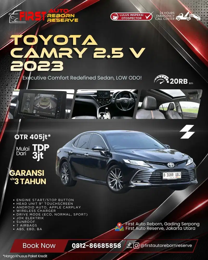 (TDP3jt) Toyota Camry 2.5 V 2023 Black