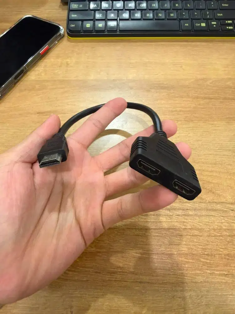 kabel HDMI splitter 1 ke 2 port (HDMI male to 2 HDMI female),