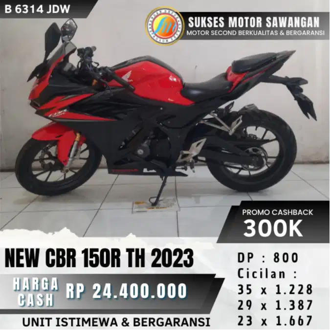 CASHBACK 300 RIBU HONDA NEW CBR 150R TH 2023 UNIT MULUS BERGARANSI