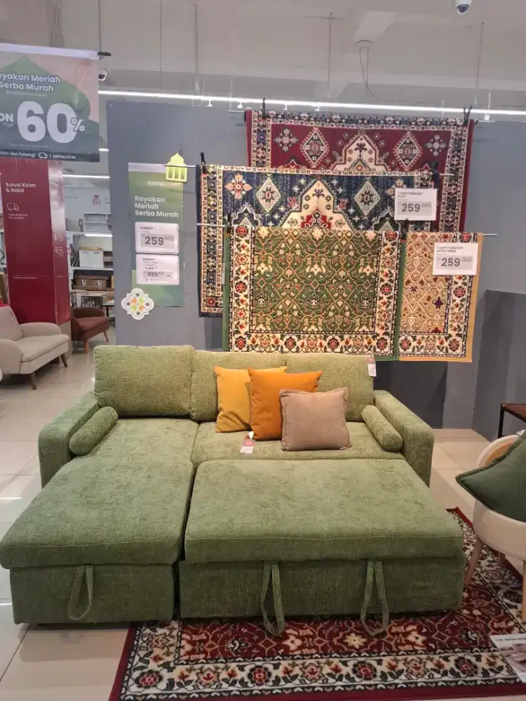 SOFA L SLEEPER KAIN EMPUK BISA CICIL 0%