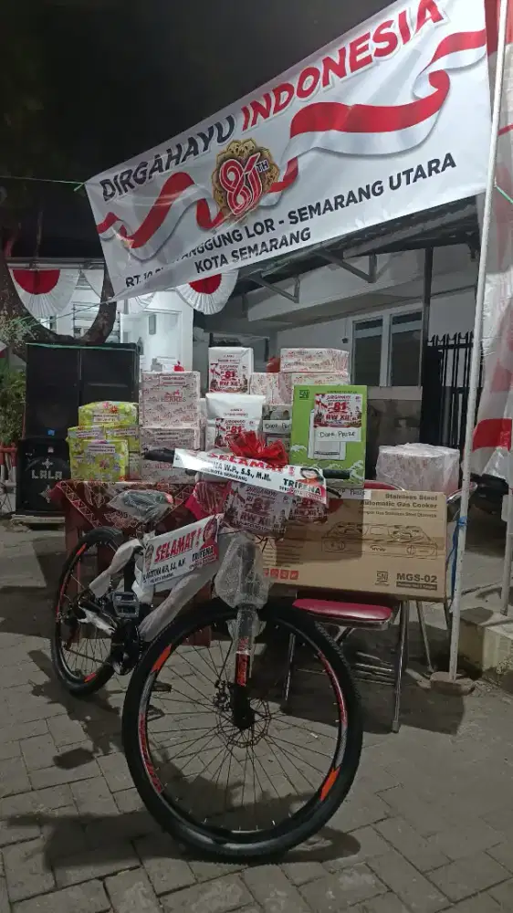Sepeda MTB Velion ukuran 26 Normal, shock depan Lock out, 3 x 8 speed