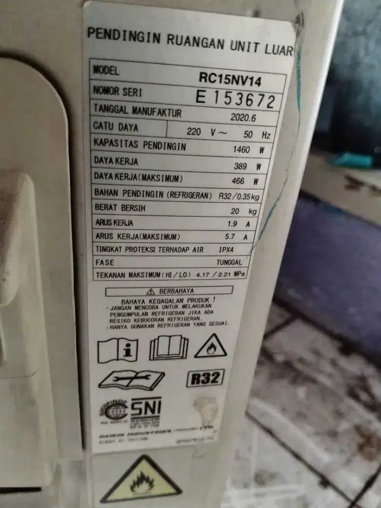 Outdoor AC Daikin 0,5pk Thailand R32