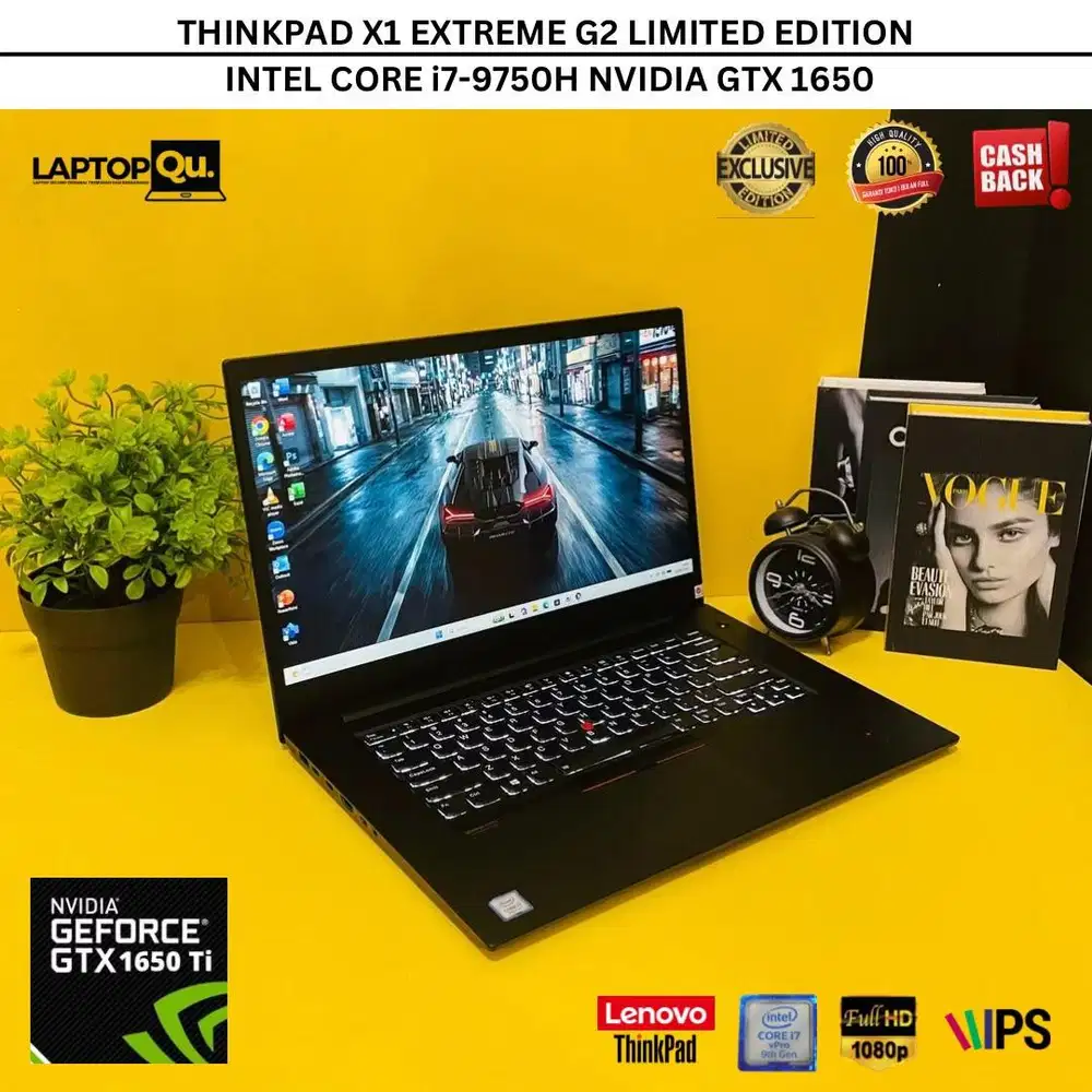 THINKPAD X1 EXTREME G2 i7-9750H 16G /512GB/NVIDIA1650/BACKLITE/GRADE A