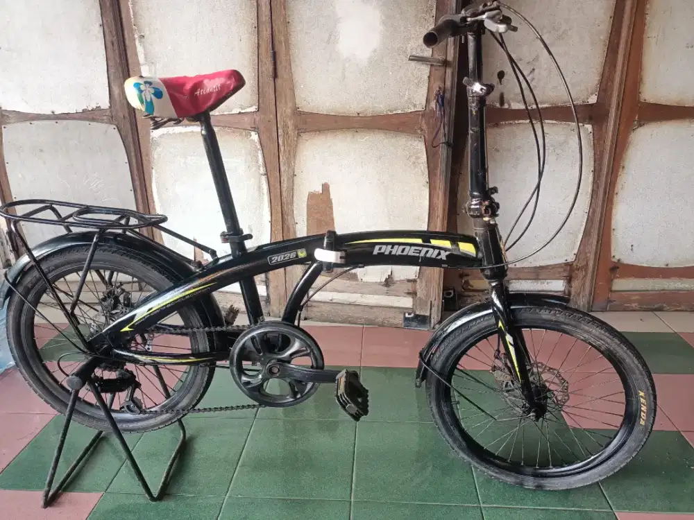 Sepeda lipat phonik uk20 dobel cakram siap pakai