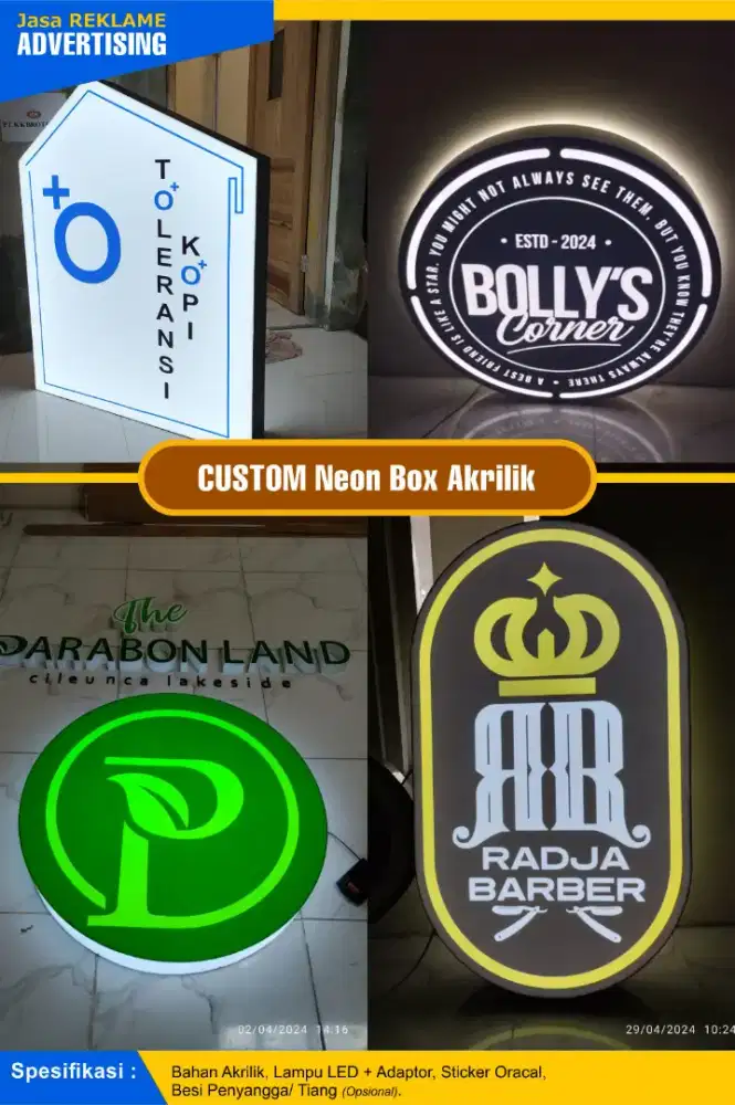 Costum neon box akrilik