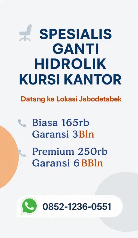 Ganti hidrolik kursi kantor ,termurah dan bergaransi