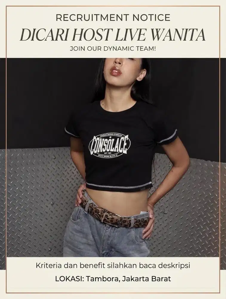 Lowongan Host Live Shopping Wanita utk Brand Clothing