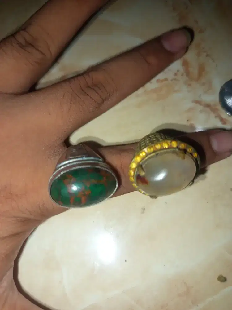Sepasang Cincin Batu Akik Pria Unik