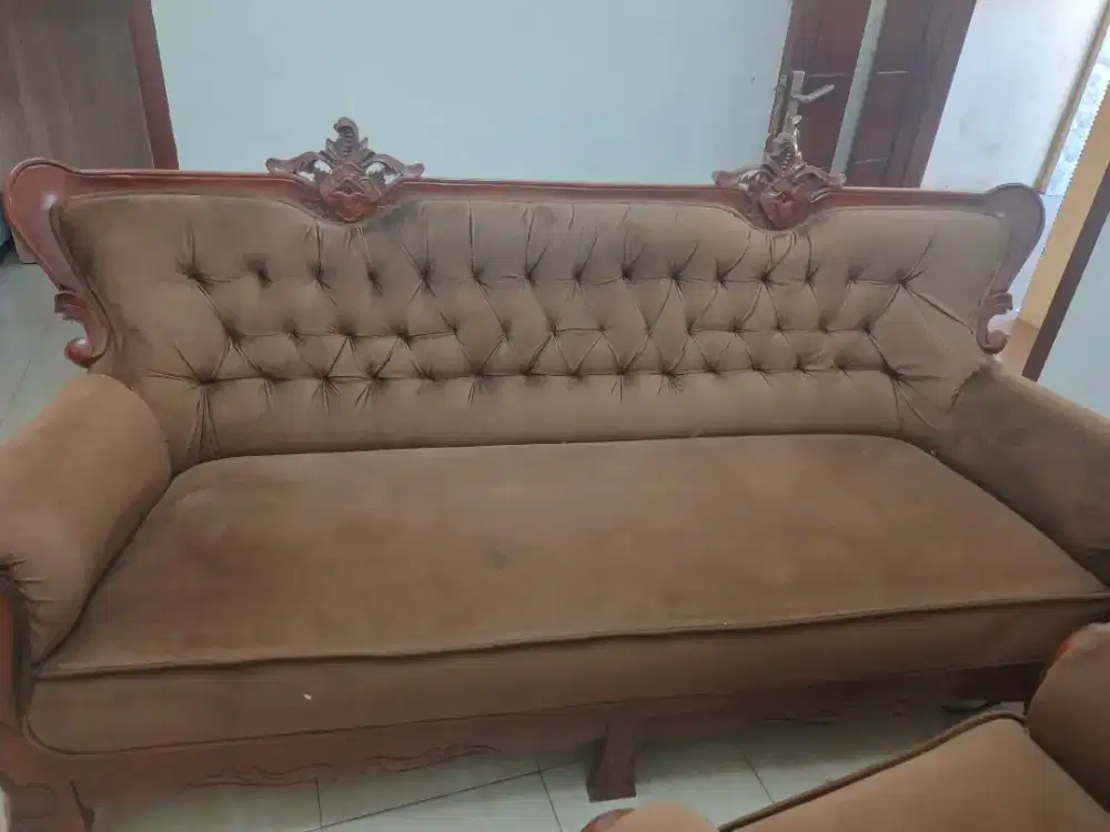 Kursi asli djati dan meja mulus