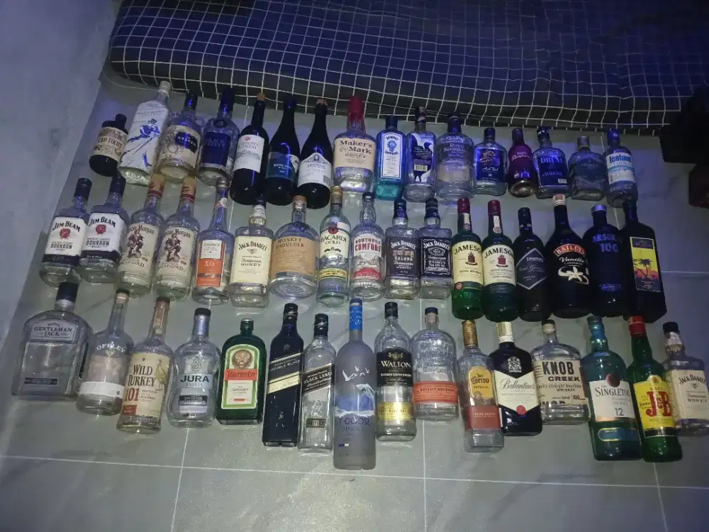 Koleksi Botol Kosong Minuman Import & Lokal (60+ pcs)