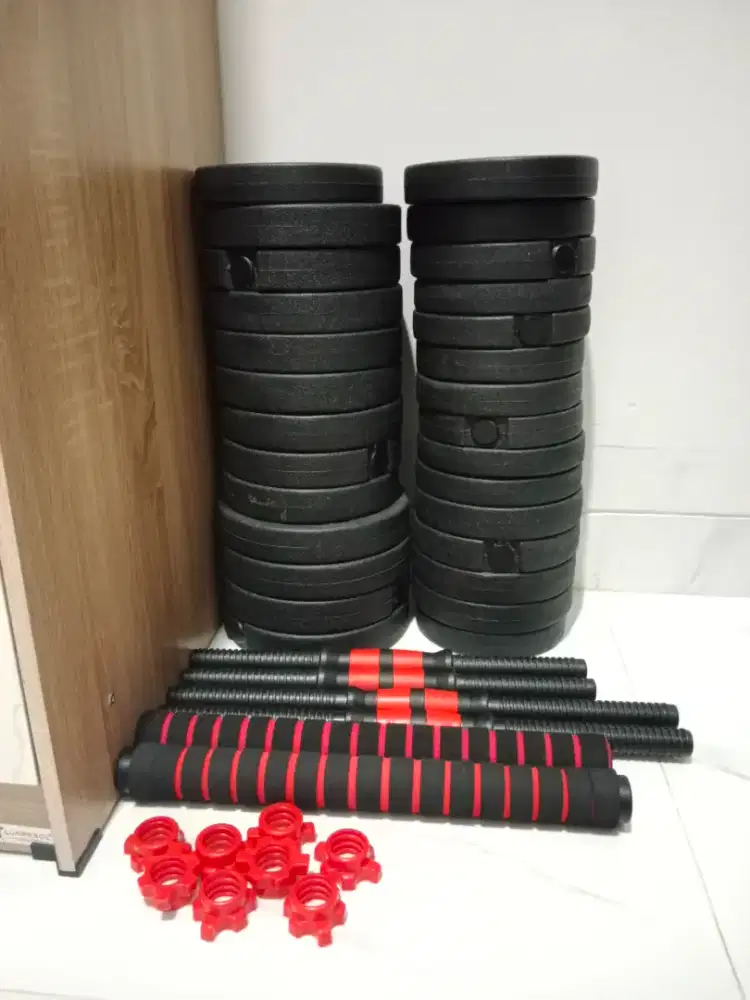 Dijual dumbell barbell alat fitness